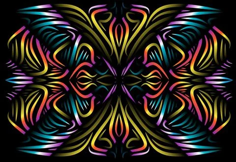Caleidoscope gradient flower and leaf art pattern of indonesian culture Foto stock