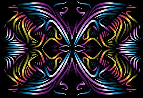 Caleidoscope gradient flower and leaf art pattern of indonesian culture Foto stock