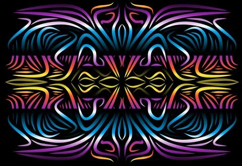 Caleidoscope gradient flower and leaf art pattern of indonesian culture Foto stock