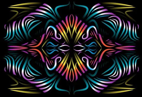 Caleidoscope gradient flower and leaf art pattern of indonesian culture Stock Photos