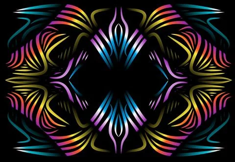 Caleidoscope gradient flower and leaf art pattern of indonesian culture Foto stock