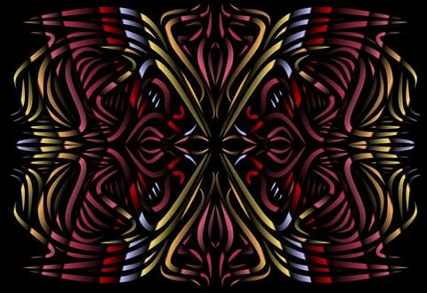 Caleidoscope gradient flower and leaf art pattern of indonesian culture Stock Photos
