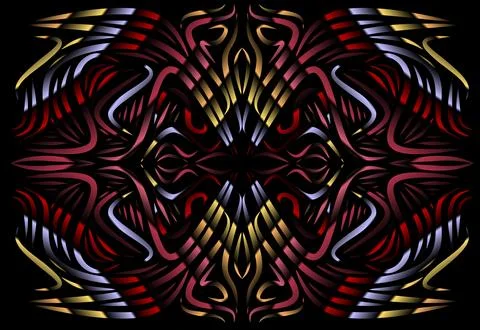 Caleidoscope gradient flower and leaf art pattern of indonesian culture Stock Photos