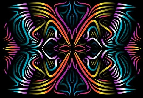 Caleidoscope gradient flower and leaf art pattern of indonesian culture Foto stock