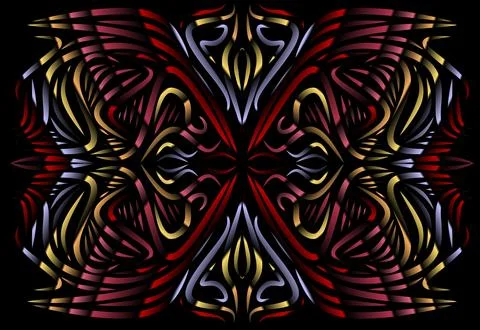 Caleidoscope gradient flower and leaf art pattern of indonesian culture Foto stock