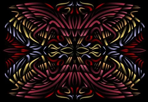 Caleidoscope gradient flower and leaf art pattern of indonesian culture Foto stock