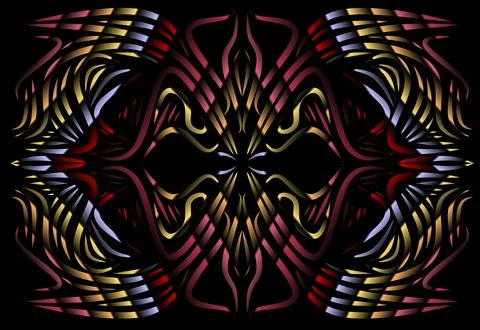 Caleidoscope gradient flower and leaf art pattern of indonesian culture Stock Photos