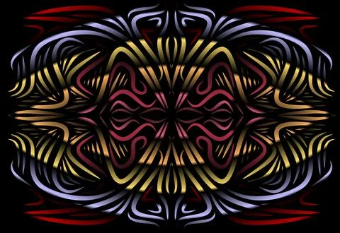 Caleidoscope gradient flower and leaf art pattern of indonesian culture Stock Photos