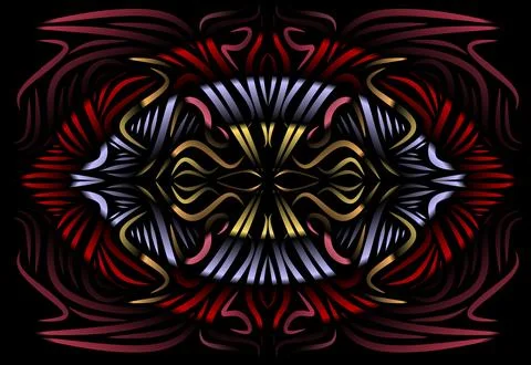 Caleidoscope gradient flower and leaf art pattern of indonesian culture 스톡 사진