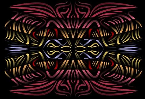 Caleidoscope gradient flower and leaf art pattern of indonesian culture Stock Photos
