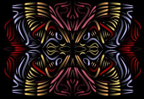 Caleidoscope gradient flower and leaf art pattern of indonesian culture 写真素材