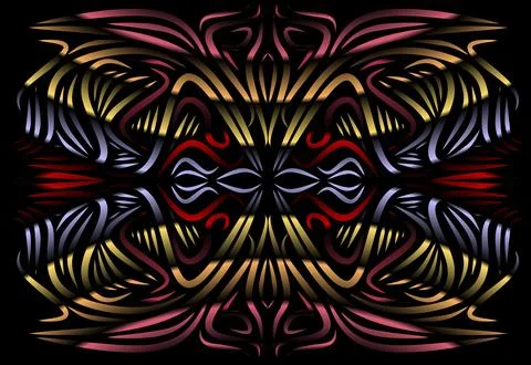 Caleidoscope gradient flower and leaf art pattern of indonesian culture Stock Photos
