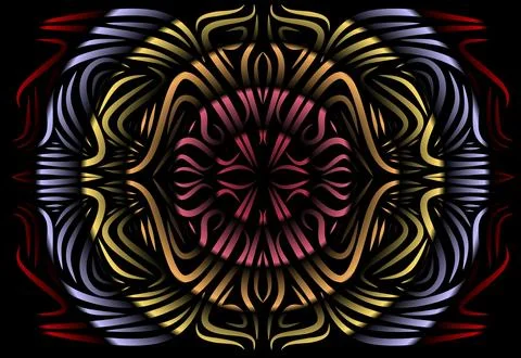Caleidoscope gradient flower and leaf art pattern of indonesian culture Stock Photos