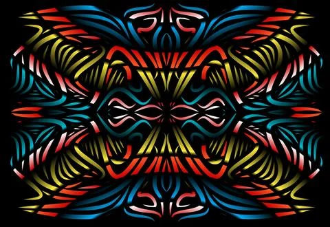 Caleidoscope gradient flower and leaf art pattern of indonesian culture Stock-Fotos