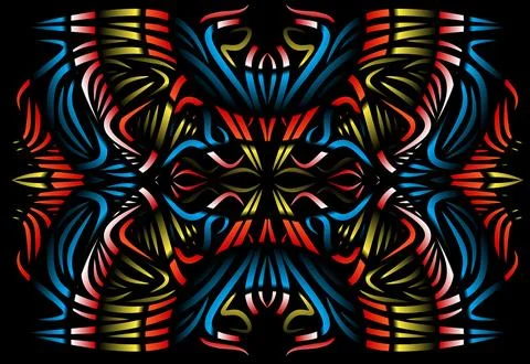 Caleidoscope gradient flower and leaf art pattern of indonesian culture Foto stock