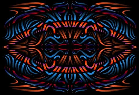 Caleidoscope gradient flower and leaf art pattern of indonesian culture Stock Photos