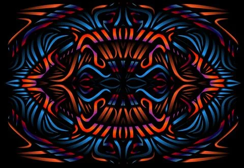 Caleidoscope gradient flower and leaf art pattern of indonesian culture Stock Photos