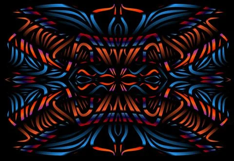 Caleidoscope gradient flower and leaf art pattern of indonesian culture Stock Photos