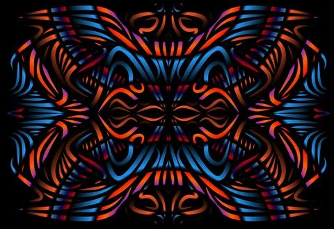 Caleidoscope gradient flower and leaf art pattern of indonesian culture Fotos Stock