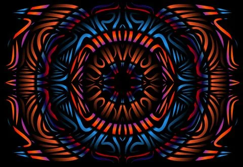Caleidoscope gradient flower and leaf art pattern of indonesian culture Stock Photos