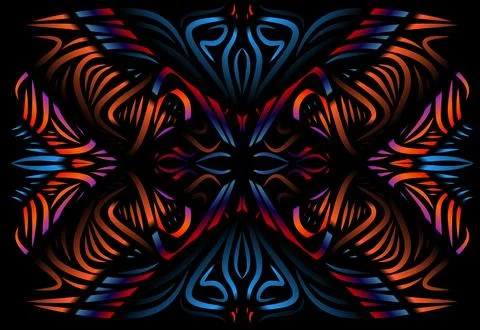 Caleidoscope gradient flower and leaf art pattern of indonesian culture Stock Photos