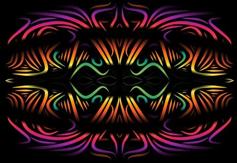 Caleidoscope gradient flower and leaf art pattern of indonesian culture Stock Photos