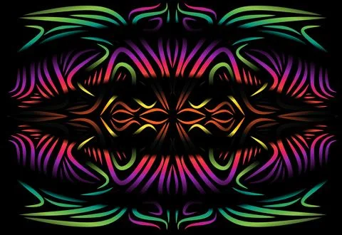 Caleidoscope gradient flower and leaf art pattern of indonesian culture Foto stock