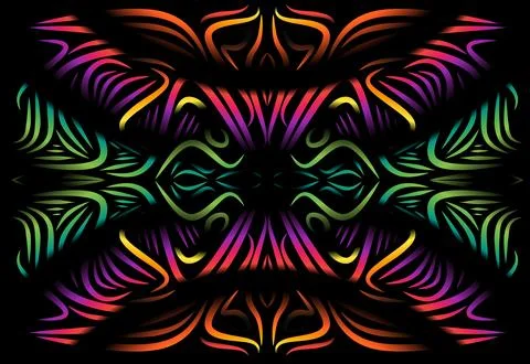 Caleidoscope gradient flower and leaf art pattern of indonesian culture Stock Photos