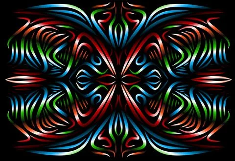 Caleidoscope gradient flower and leaf art pattern of indonesian culture Stock Photos