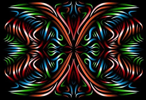 Caleidoscope gradient flower and leaf art pattern of indonesian culture 写真素材