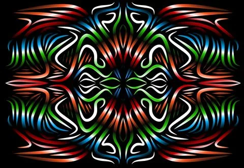 Caleidoscope gradient flower and leaf art pattern of indonesian culture Stock Photos