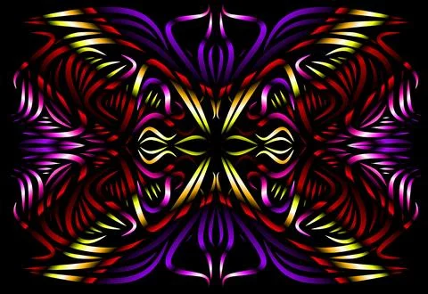 Caleidoscope gradient flower and leaf art pattern of indonesian culture Fotos Stock