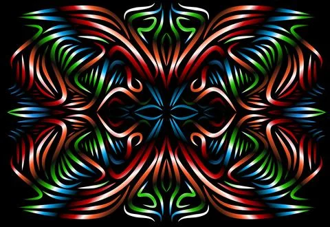 Caleidoscope gradient flower and leaf art pattern of indonesian culture Stock Photos