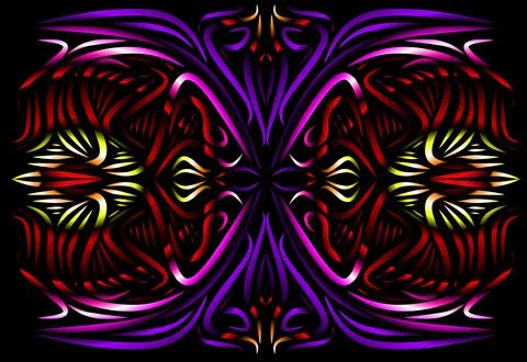 Caleidoscope gradient flower and leaf art pattern of indonesian culture Foto stock