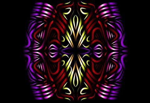 Caleidoscope gradient flower and leaf art pattern of indonesian culture Stock Photos