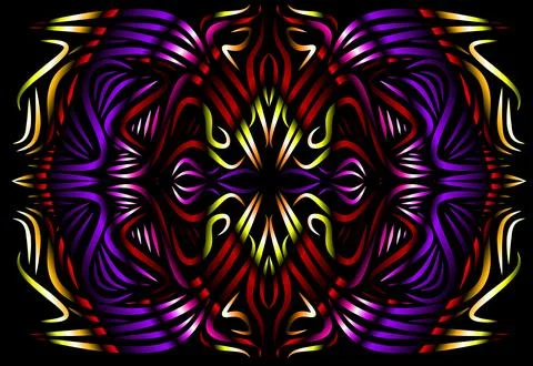 Caleidoscope gradient flower and leaf art pattern of indonesian culture Stock Photos
