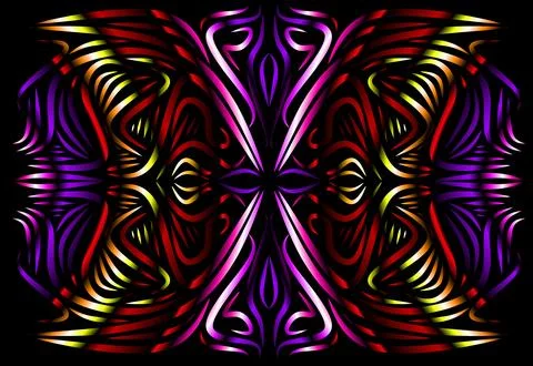 Caleidoscope gradient flower and leaf art pattern of indonesian culture Stock Photos