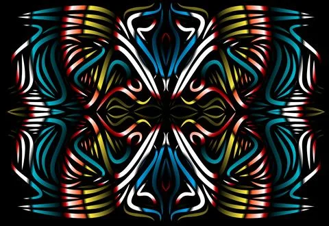 Caleidoscope gradient flower and leaf art pattern of indonesian culture Foto stock