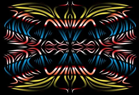 Caleidoscope gradient flower and leaf art pattern of indonesian culture Foto stock