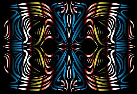 Caleidoscope gradient flower and leaf art pattern of indonesian culture Stock Photos