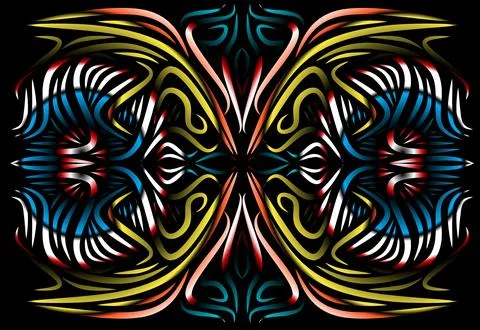 Caleidoscope gradient flower and leaf art pattern of indonesian culture Foto stock