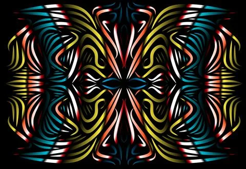 Caleidoscope gradient flower and leaf art pattern of indonesian culture Foto stock