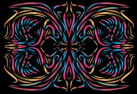 Caleidoscope gradient flower and leaf art pattern of indonesian culture Foto stock