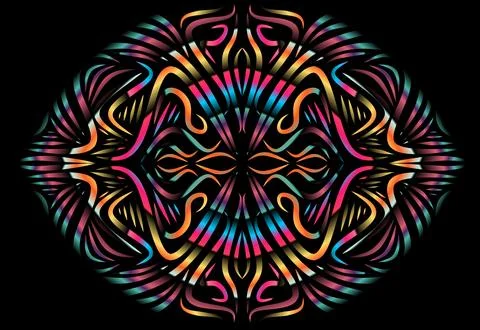 Caleidoscope gradient flower and leaf art pattern of indonesian culture Foto stock