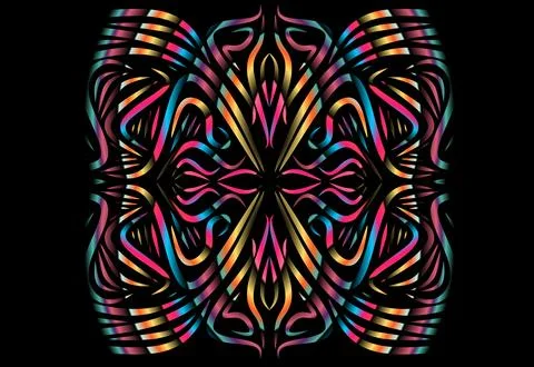Caleidoscope gradient flower and leaf art pattern of indonesian culture Stock Photos