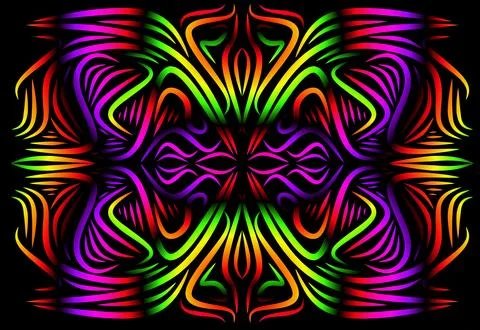 Caleidoscope gradient flower and leaf art pattern of indonesian culture 写真素材