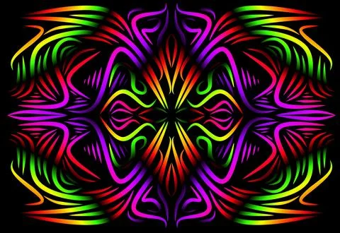 Caleidoscope gradient flower and leaf art pattern of indonesian culture Stock Photos