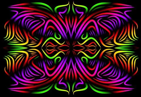 Caleidoscope gradient flower and leaf art pattern of indonesian culture Foto stock