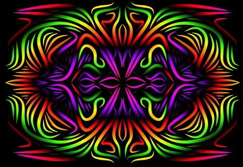 Caleidoscope gradient flower and leaf art pattern of indonesian culture Foto stock