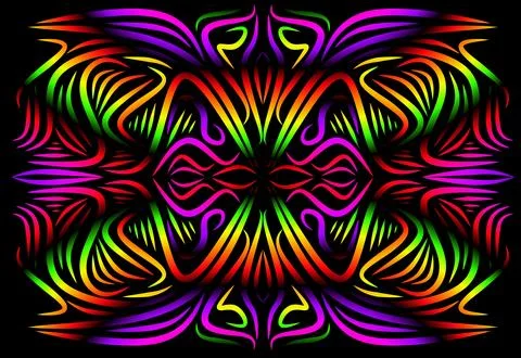 Caleidoscope gradient flower and leaf art pattern of indonesian culture Stock Photos